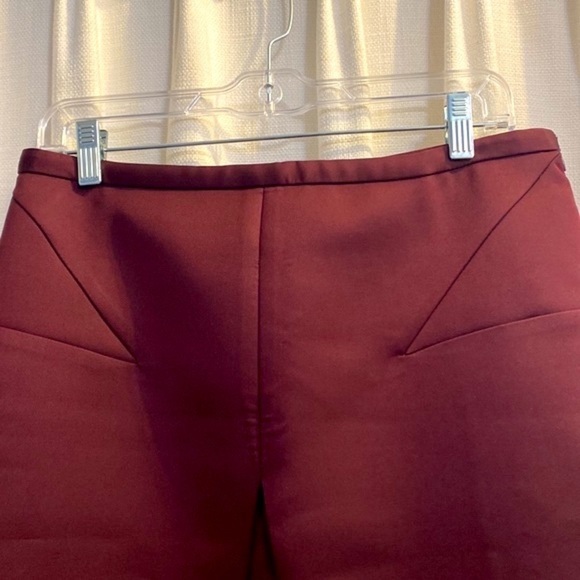 NWOT Women’s & Other Stories Cranberry Color Front Slit with Insert Lined Skirt - Picture 2 of 9